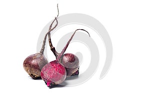Raw beet isolated on white background