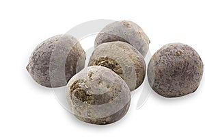 Raw beetroot on white