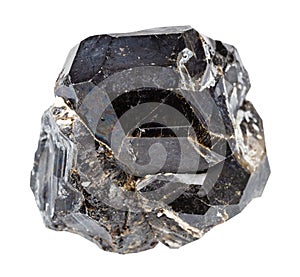 raw black andradite garnet mineral isolated