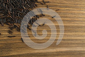 Raw Black Wild Rice Background