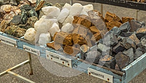 Raw Blocks of Quartz, Jasper, and Hematite Minerals