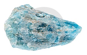 raw blue apatite ore isolated on white