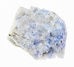 raw blue vishnevite stone on white