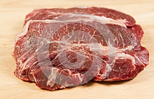 Raw braing steak