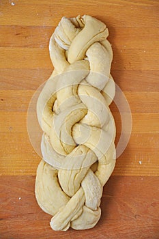 Raw bread dough for Challah