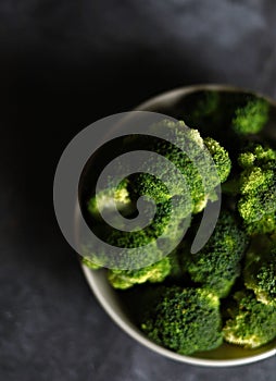 Raw Broccoli Isolated Photo Fresh Dark Mood Photography