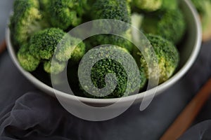 Raw Broccoli Isolated Photo Fresh Dark Mood Photography