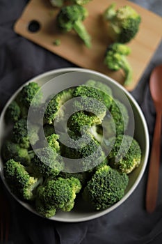 Raw Broccoli Isolated Photo Fresh Dark Mood Photography