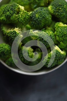 Raw Broccoli Isolated Photo Fresh Dark Mood Photography