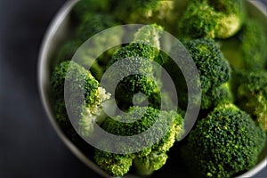 Raw Broccoli Isolated Photo Fresh Dark Mood Photography