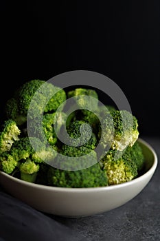 Raw Broccoli Isolated Photo Fresh Dark Mood Photography