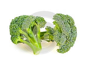 Raw broccoli isolated on white background.