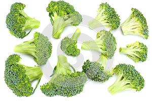 raw broccoli isolated on a white background