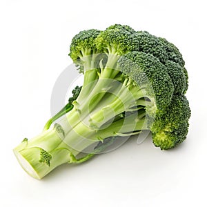 Raw broccoli isolated on white background