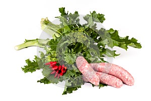 Raw Broccoli Rabe And Sausage photo