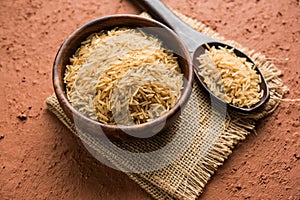Raw brown basmati rice