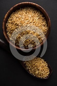 Raw brown basmati rice