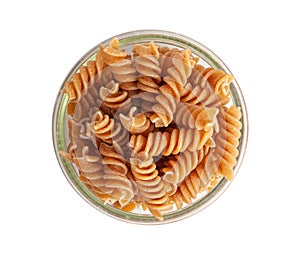 Raw Brown Pasta, Wholegrain Fusilli, Dry Whole Grain Noodle, Raw Spelt Macaroni, Healthy Italy Food