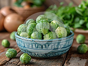 raw Brussels sprouts in a bowl