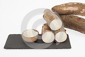 Raw cassava starch - Manihot esculenta. on white background