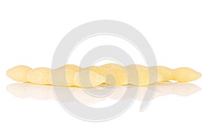 Raw cavatelli pasta isolated on white photo