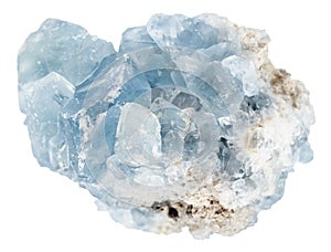 raw celestite mineral crystals isolated