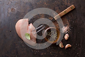 Raw chicken breast