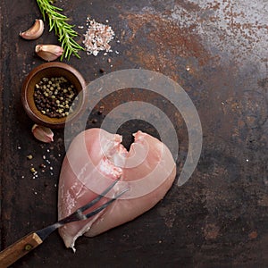 Raw chicken breast