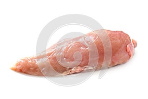 Raw chicken breast fillet, lean poultry meat isolated on white