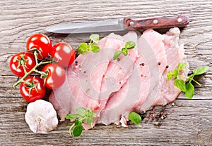 Raw chicken breast fillets