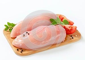 Raw chicken breast fillets