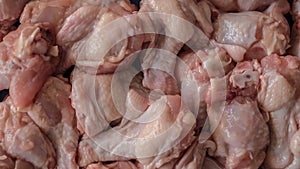 Raw chicken,chicken leg meat close-up.