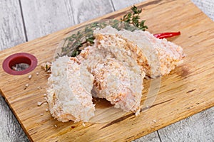 Raw chicken cutlet