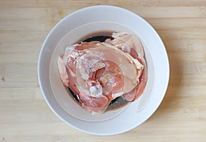 Raw chicken or ferment chicken photo