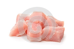 Raw chicken fillet chunks