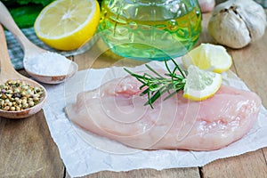 Raw chicken fillet