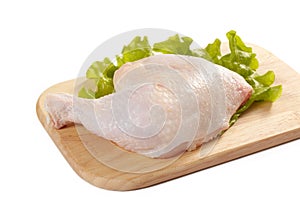 Raw chicken leg