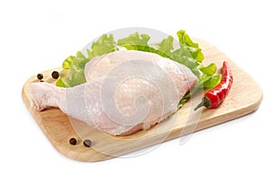 Raw chicken leg