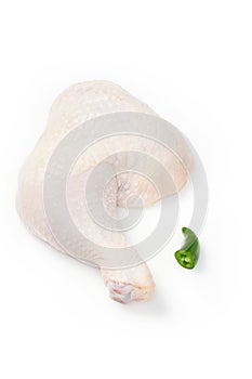 Raw chicken leg