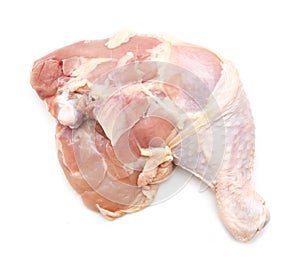 raw chicken leg isolated on white