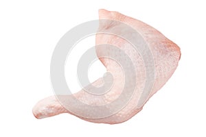 Raw chicken leg quarter. Isolated whole raw chicken part, isolated on white background, Clipping path