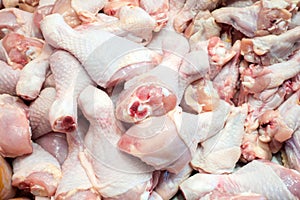 Raw chicken meat.