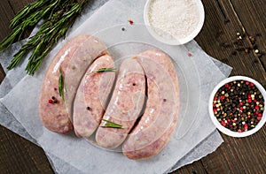 Raw chicken sausage