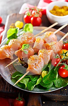 Raw Chicken Shish Kabobs