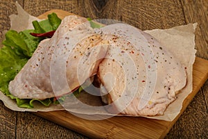 Raw chicken thigh