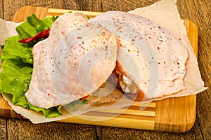 Raw chicken thigh