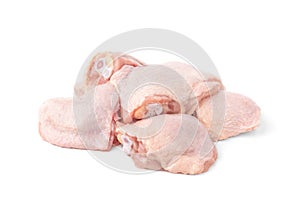 Raw chicken thigh isolated.