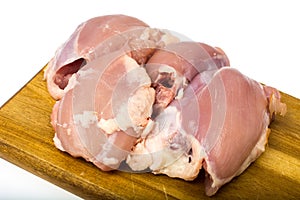 Raw chicken thigh meat