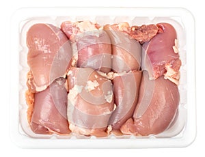 Raw chicken thigh meat