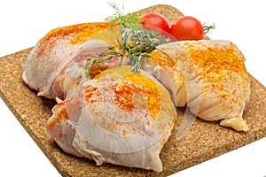 Raw chicken thigh